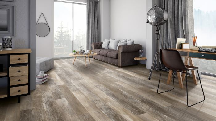 waterproof luxury vinyl plank flooring in a living room