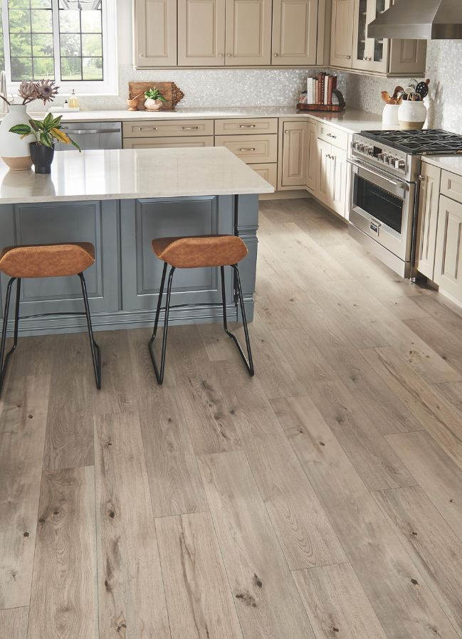 wood look laminate in a kitchen